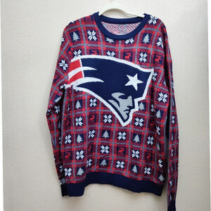 New England Patriots Big Logo Pullover Ugly Christmas Sweater
